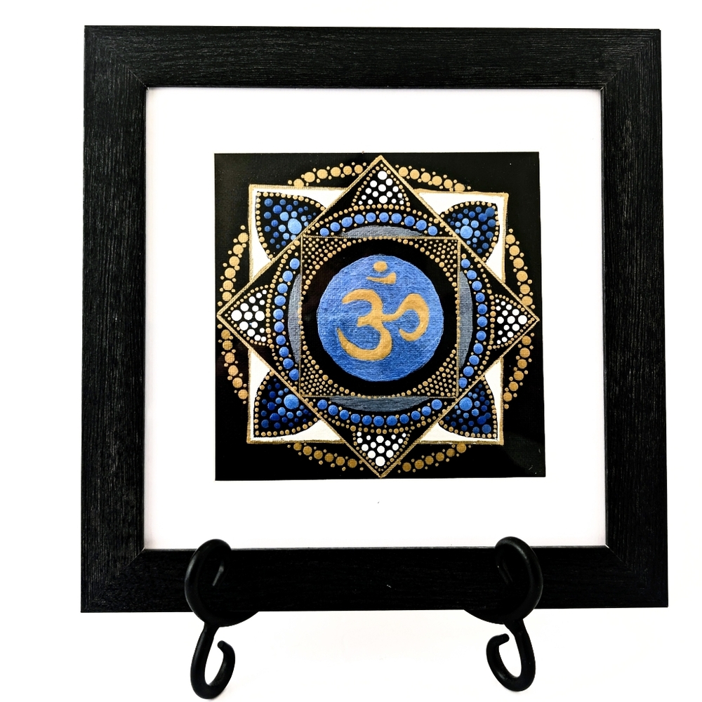 OOAK Artisan Squaring the Circle OM Mandala — Contemporary Sacred Geometry Art